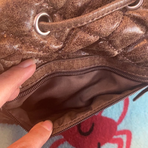 Quilted faux fur brown Big Buddha Santa Barbara women’s Handbag - Picture 8 of 14